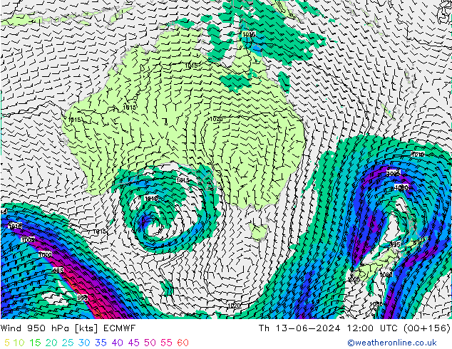  950 hPa ECMWF  13.06.2024 12 UTC