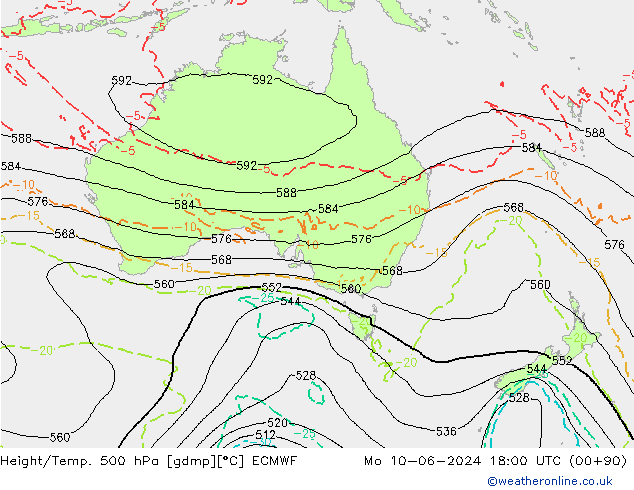 Z500/Rain (+SLP)/Z850 ECMWF  10.06.2024 18 UTC