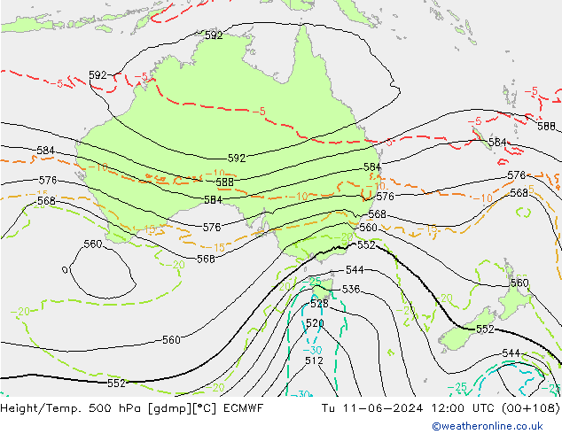 Height/Temp. 500 hPa ECMWF  11.06.2024 12 UTC