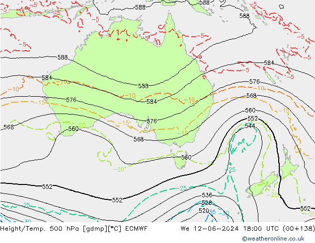 Z500/Rain (+SLP)/Z850 ECMWF śro. 12.06.2024 18 UTC