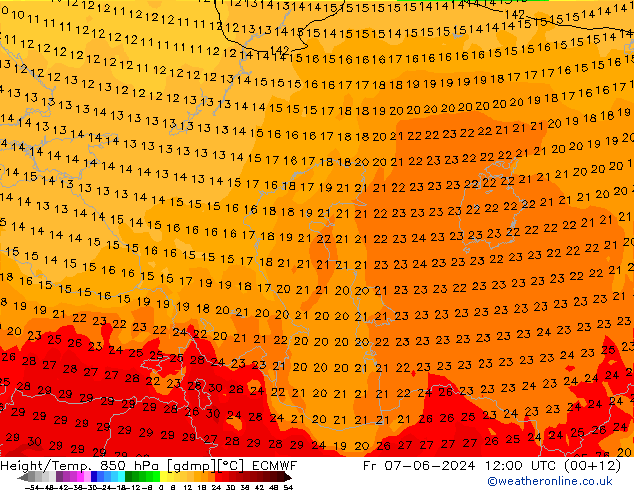 Z500/Rain (+SLP)/Z850 ECMWF  07.06.2024 12 UTC