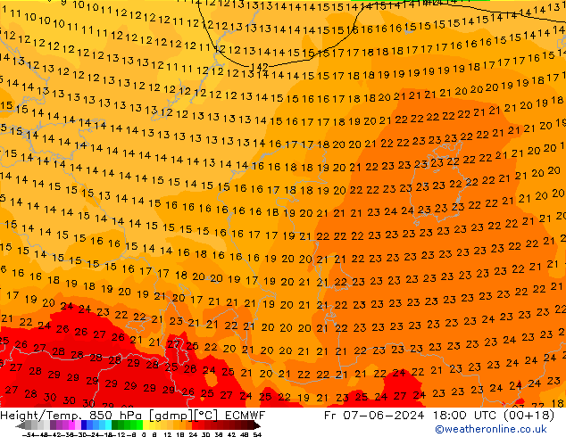 Z500/Rain (+SLP)/Z850 ECMWF пт 07.06.2024 18 UTC