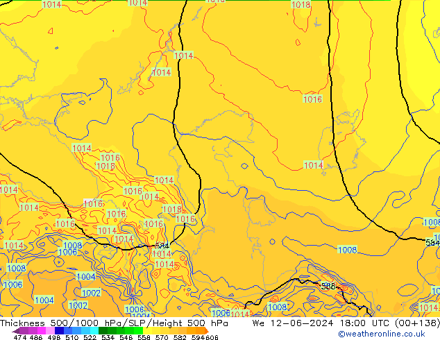 Thck 500-1000hPa ECMWF śro. 12.06.2024 18 UTC