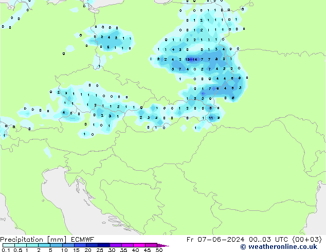 Precipitation ECMWF Fr 07.06.2024 03 UTC