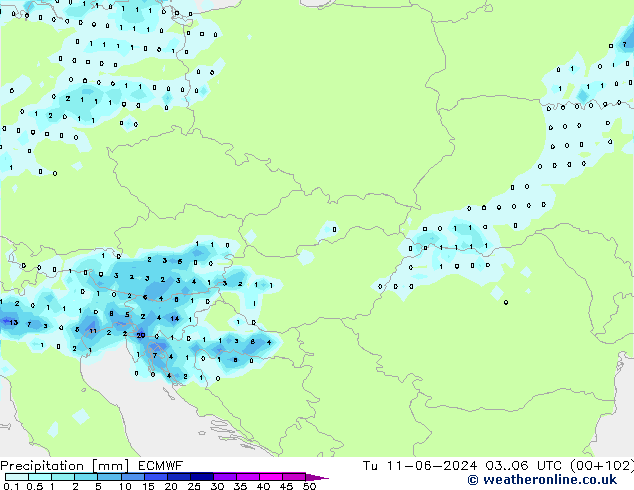 осадки ECMWF вт 11.06.2024 06 UTC