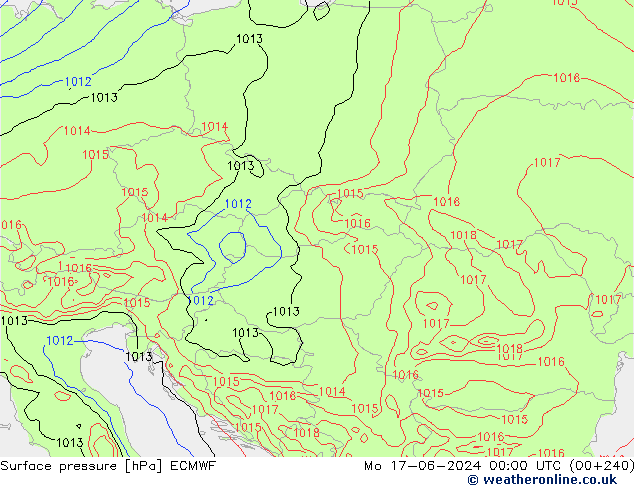 Yer basıncı ECMWF Pzt 17.06.2024 00 UTC