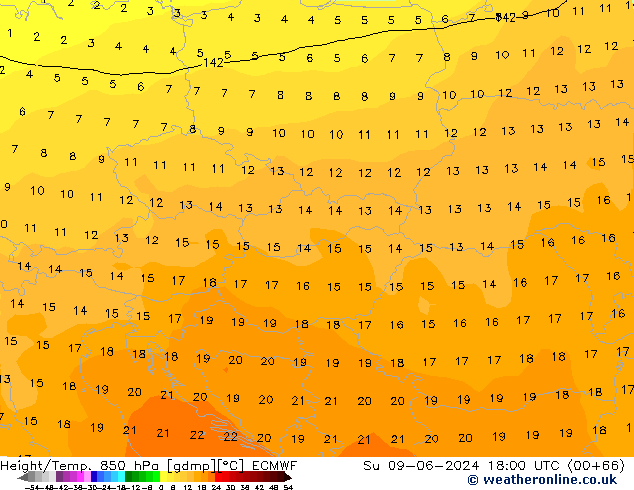 Z500/Regen(+SLP)/Z850 ECMWF zo 09.06.2024 18 UTC