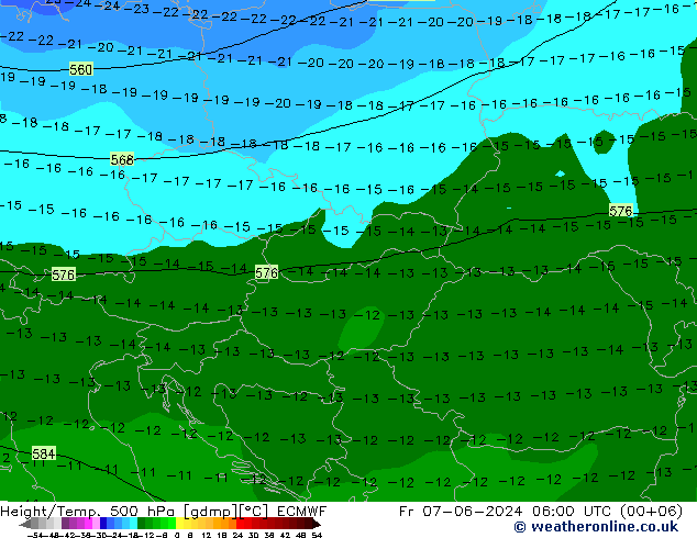 Z500/Rain (+SLP)/Z850 ECMWF Fr 07.06.2024 06 UTC