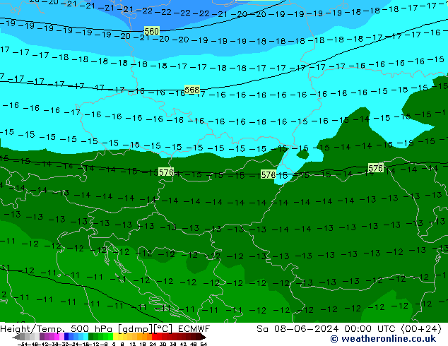 Z500/Regen(+SLP)/Z850 ECMWF za 08.06.2024 00 UTC