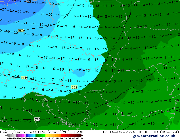 Z500/Rain (+SLP)/Z850 ECMWF vie 14.06.2024 06 UTC