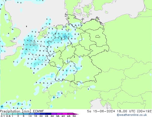 Niederschlag ECMWF Sa 15.06.2024 00 UTC