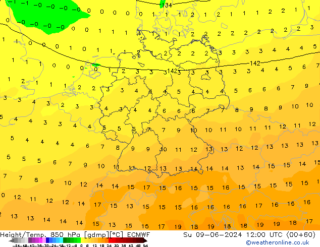 Z500/Rain (+SLP)/Z850 ECMWF dim 09.06.2024 12 UTC