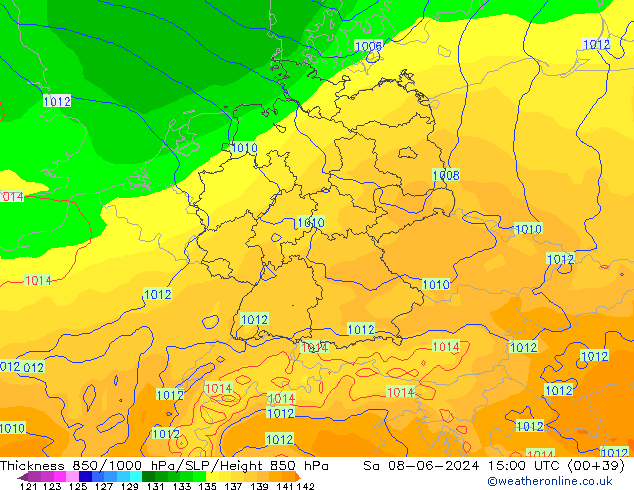 Thck 850-1000 hPa ECMWF  08.06.2024 15 UTC