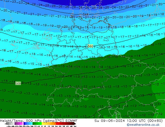 Z500/Rain (+SLP)/Z850 ECMWF dim 09.06.2024 12 UTC