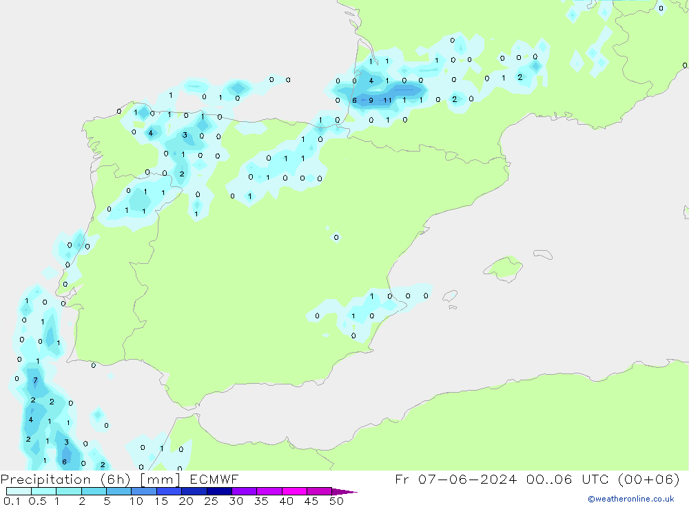 Z500/Regen(+SLP)/Z850 ECMWF vr 07.06.2024 06 UTC