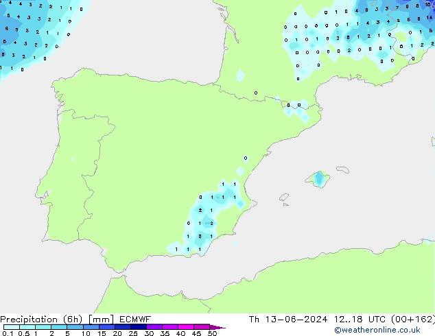 Z500/Rain (+SLP)/Z850 ECMWF jue 13.06.2024 18 UTC