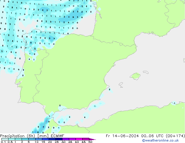 Z500/Rain (+SLP)/Z850 ECMWF ven 14.06.2024 06 UTC