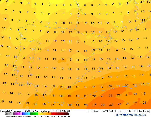 Z500/Rain (+SLP)/Z850 ECMWF ven 14.06.2024 06 UTC