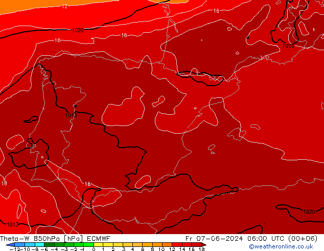 Theta-W 850hPa ECMWF pt. 07.06.2024 06 UTC