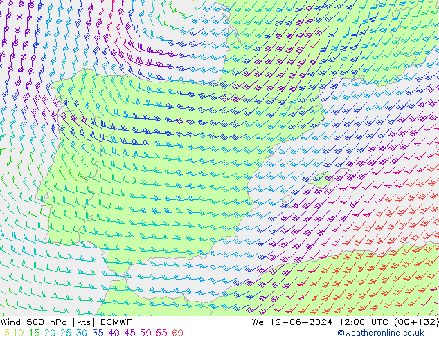 Wind 500 hPa ECMWF wo 12.06.2024 12 UTC