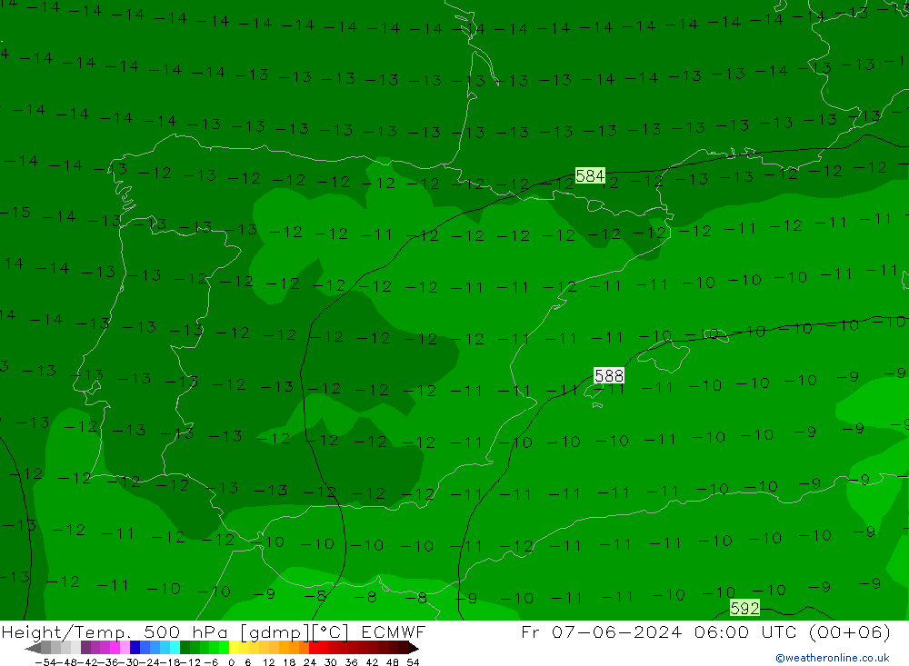 Z500/Regen(+SLP)/Z850 ECMWF vr 07.06.2024 06 UTC