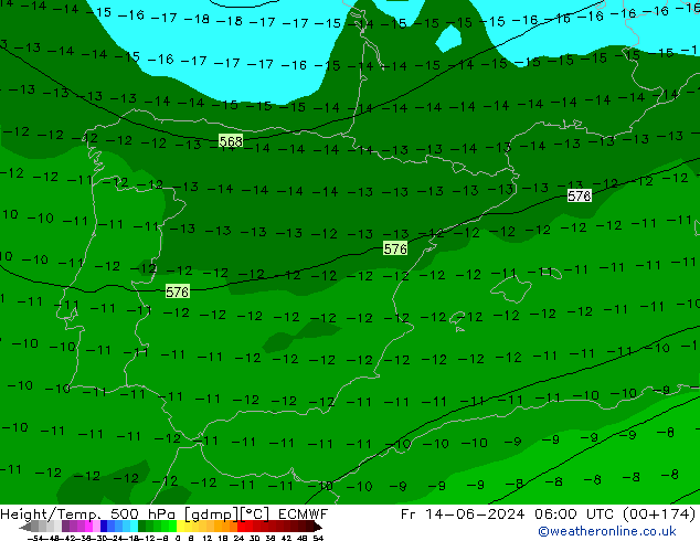 Z500/Rain (+SLP)/Z850 ECMWF ven 14.06.2024 06 UTC