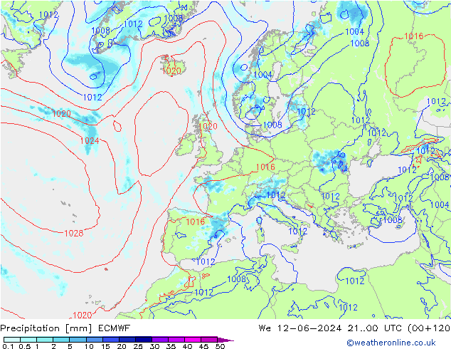 precipitação ECMWF Qua 12.06.2024 00 UTC