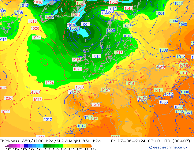 Thck 850-1000 hPa ECMWF ven 07.06.2024 03 UTC