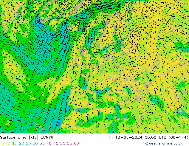  10 m ECMWF  13.06.2024 00 UTC