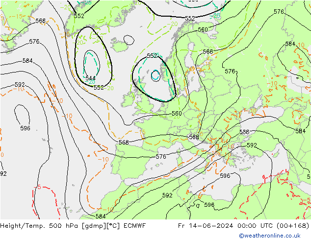 Z500/Rain (+SLP)/Z850 ECMWF pt. 14.06.2024 00 UTC