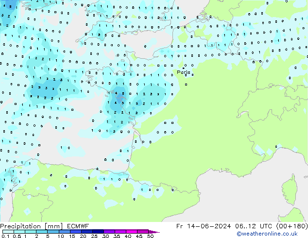 Yağış ECMWF Cu 14.06.2024 12 UTC