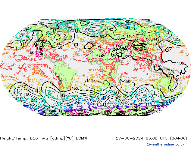 Z500/Rain (+SLP)/Z850 ECMWF Fr 07.06.2024 06 UTC