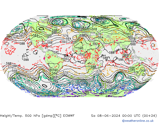 Z500/Rain (+SLP)/Z850 ECMWF sáb 08.06.2024 00 UTC