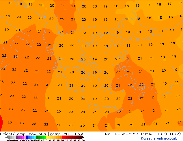 Z500/Rain (+SLP)/Z850 ECMWF Mo 10.06.2024 00 UTC