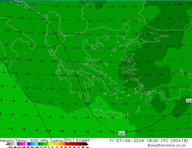 Z500/Rain (+SLP)/Z850 ECMWF Pá 07.06.2024 18 UTC