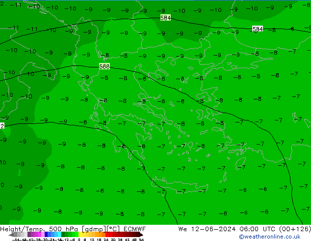 Geop./Temp. 500 hPa ECMWF mié 12.06.2024 06 UTC