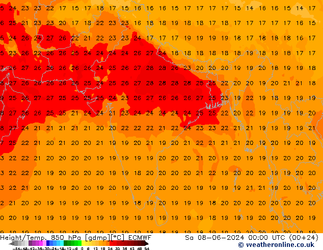 Z500/Regen(+SLP)/Z850 ECMWF za 08.06.2024 00 UTC