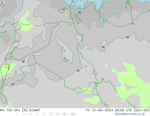 RV 700 hPa ECMWF do 13.06.2024 06 UTC