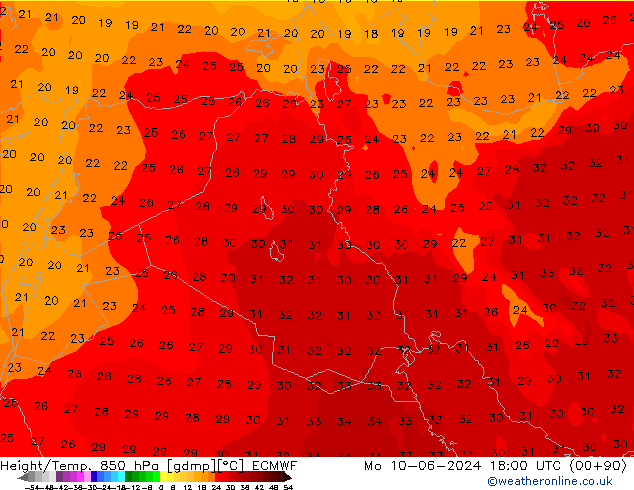 Z500/Rain (+SLP)/Z850 ECMWF  10.06.2024 18 UTC