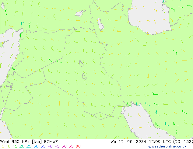 Wind 850 hPa ECMWF We 12.06.2024 12 UTC