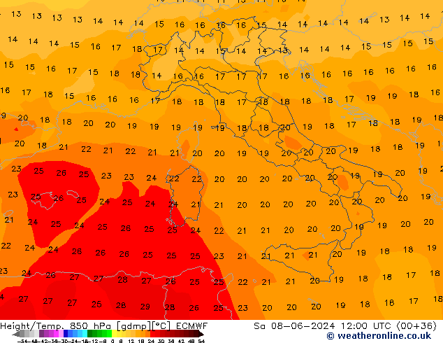 Z500/Regen(+SLP)/Z850 ECMWF za 08.06.2024 12 UTC