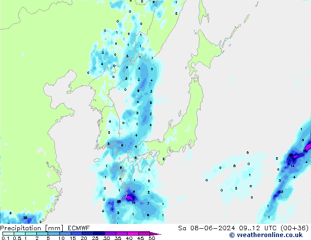 Yağış ECMWF Cts 08.06.2024 12 UTC