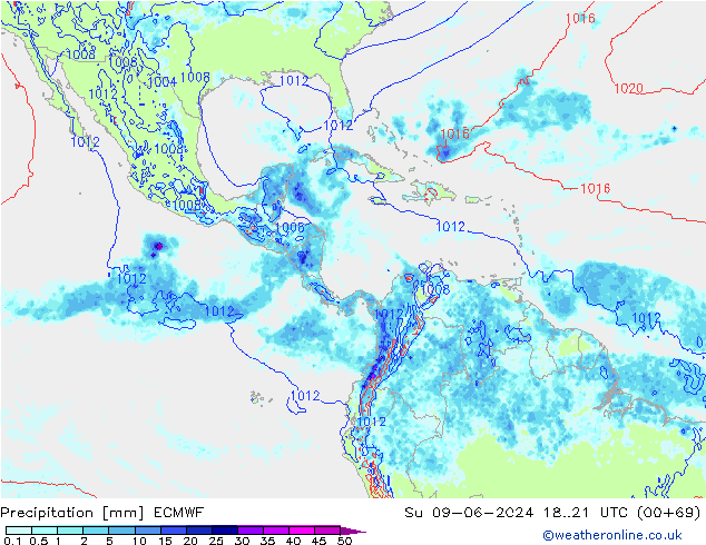 Neerslag ECMWF zo 09.06.2024 21 UTC