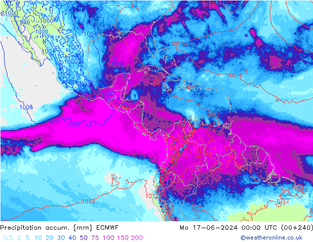 Precipitation accum. ECMWF Seg 17.06.2024 00 UTC