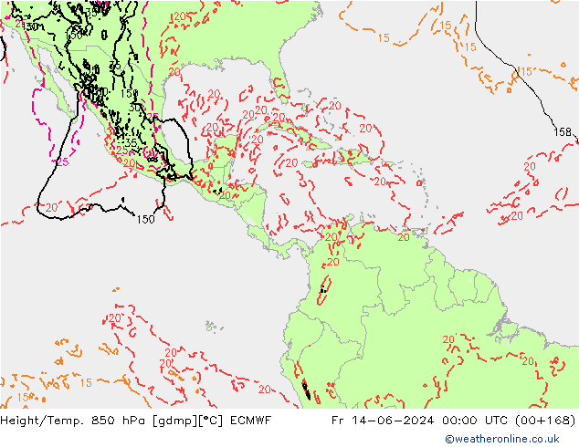 Z500/Rain (+SLP)/Z850 ECMWF Fr 14.06.2024 00 UTC