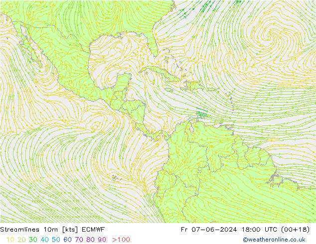 ветер 10m ECMWF пт 07.06.2024 18 UTC