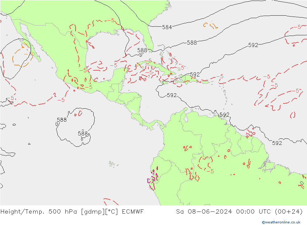 Z500/Rain (+SLP)/Z850 ECMWF Sáb 08.06.2024 00 UTC