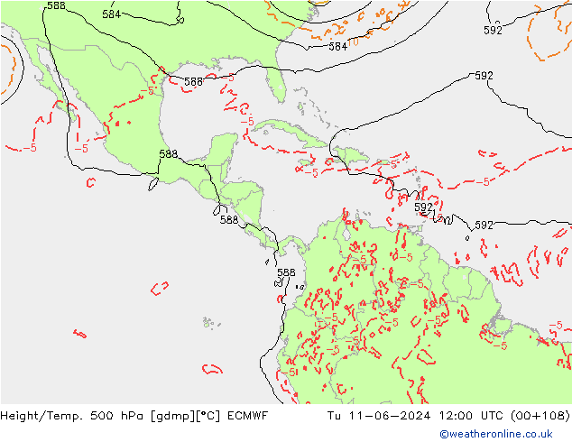 Z500/Rain (+SLP)/Z850 ECMWF  11.06.2024 12 UTC