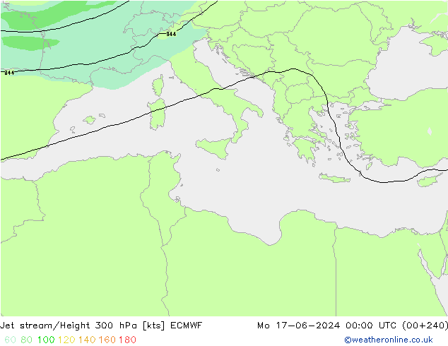 Corrente a getto ECMWF lun 17.06.2024 00 UTC