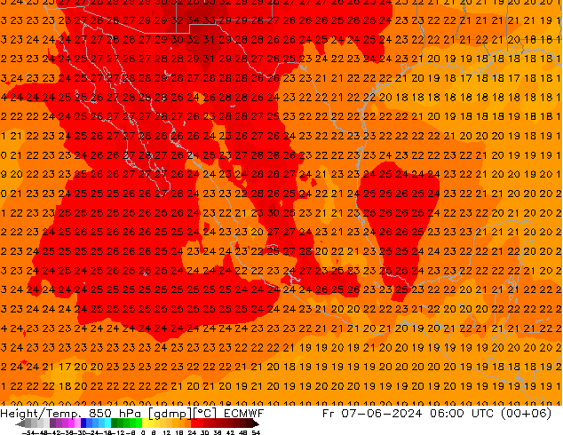 Z500/Rain (+SLP)/Z850 ECMWF ven 07.06.2024 06 UTC